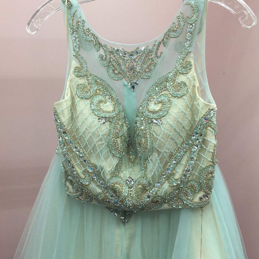 NWT BLUE AND GOLD TWO-PIECE DRESS